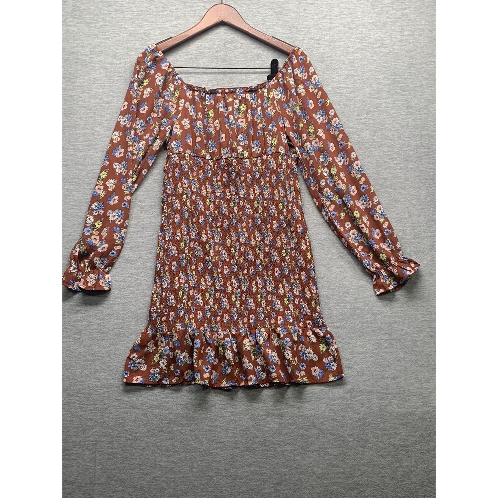 ALMOST FAMOUS WOMEN'S OFF THE SHOULDER FLORAL SCRUNCH DRESS SIZE XL